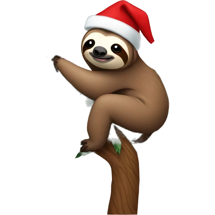 Sloth on a Christmas tree emoji