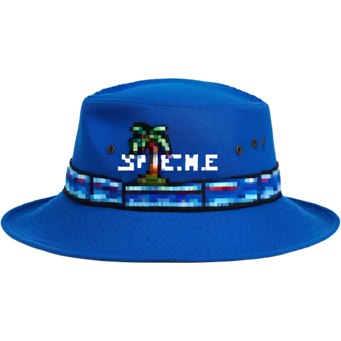 Синяя спортивная панамка со шнурком и надписью SPACEME, no background emoji