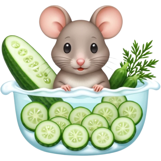 The mouse is bathing in okroshka. emoji