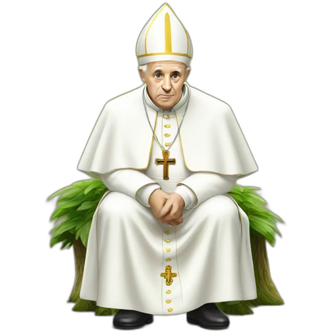 pope squatting in forest emoji