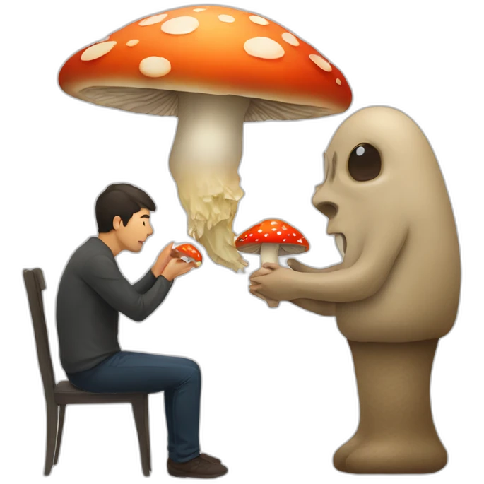 Mushroom eating a person emoji