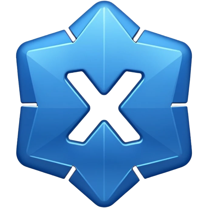 blue x emoji