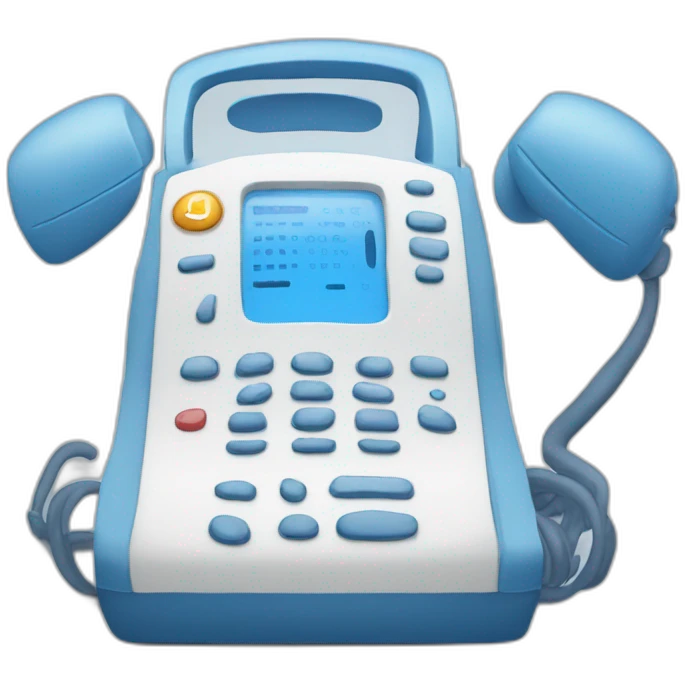 blue handset receiver emoji
