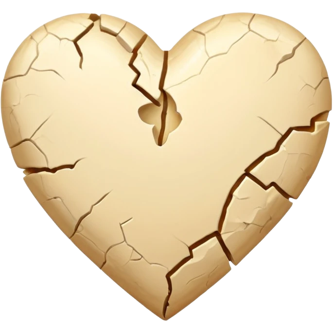 Broken cream color heart emoji