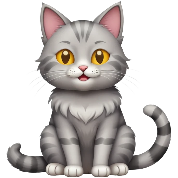 cat full body sitting winking emoji