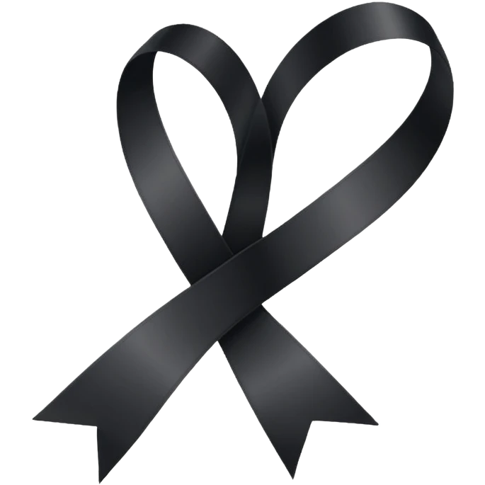 black THIN ribbon  emoji
