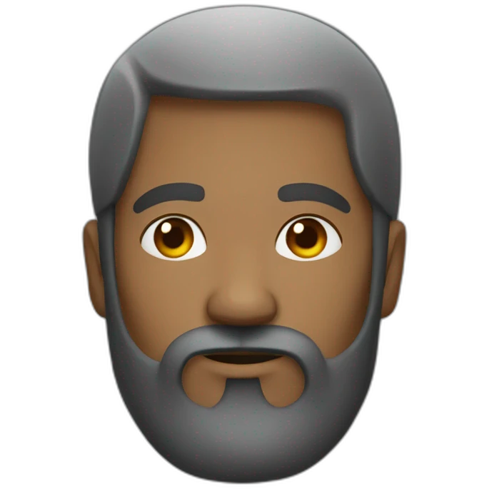 kesavan round head with beard emoji