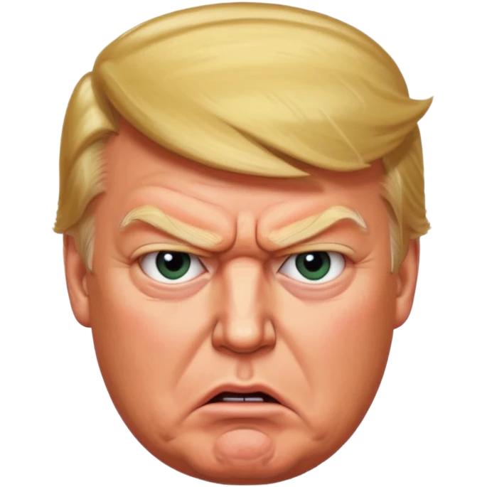 Donald Trump is very furious. Red with anger. photorealistic. high quiality  emoji