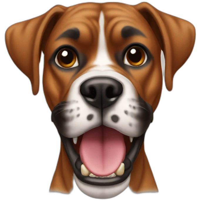 Boxer dog showing teeth  emoji