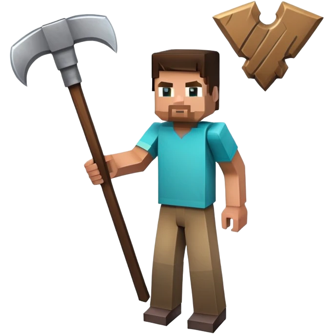 Minecraft character holding a pickaxe emoji