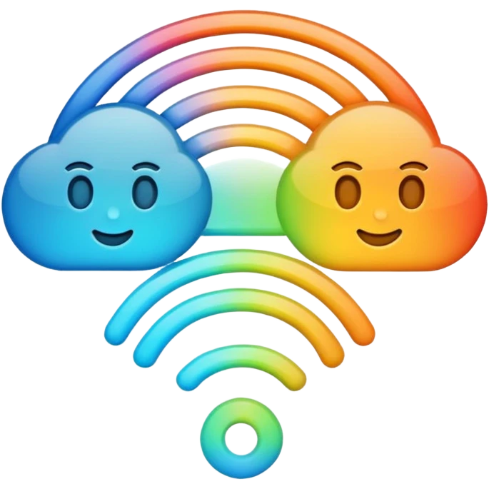 create a wifi symbol emoji exactly-like-the-reference-image-in-ios-emoji-style.-match-the-same-shape,-color,-and-glow-effect,-ensuring-it-is-smooth-and-shiny. set background #1841D6 emoji