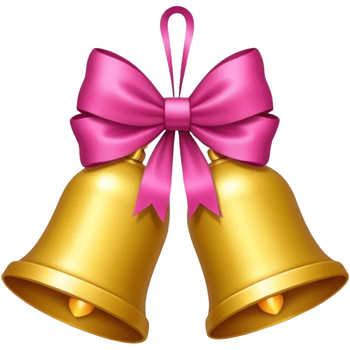 campanas navideñas con lazo rosado emoji
