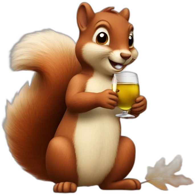 Drunk squirrel wine emoji