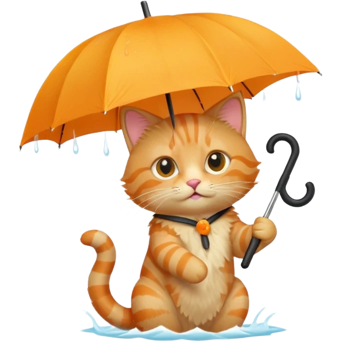 cat holding an umbrella emoji