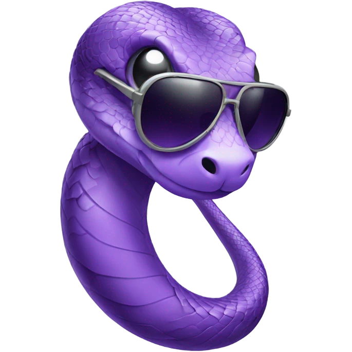 Purple snake with aviator sunglasses emoji