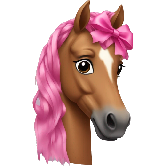 Horse with rosa hair bow emoji