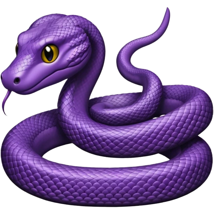 Fat Purple snake wearing a black bow emoji