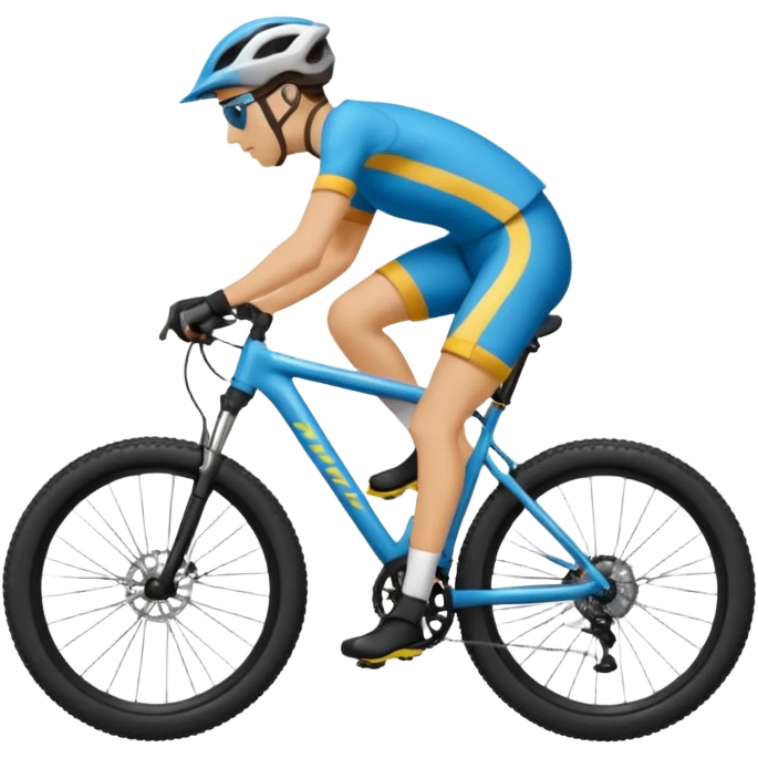 Bicicleta Mtb, ciclista montado, montaña emoji