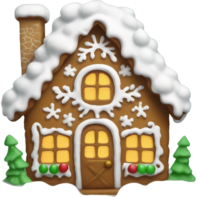 Gingerbreadhouse with snow emoji