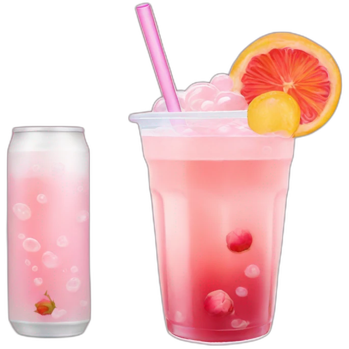 Rosé drink bubble tea emoji