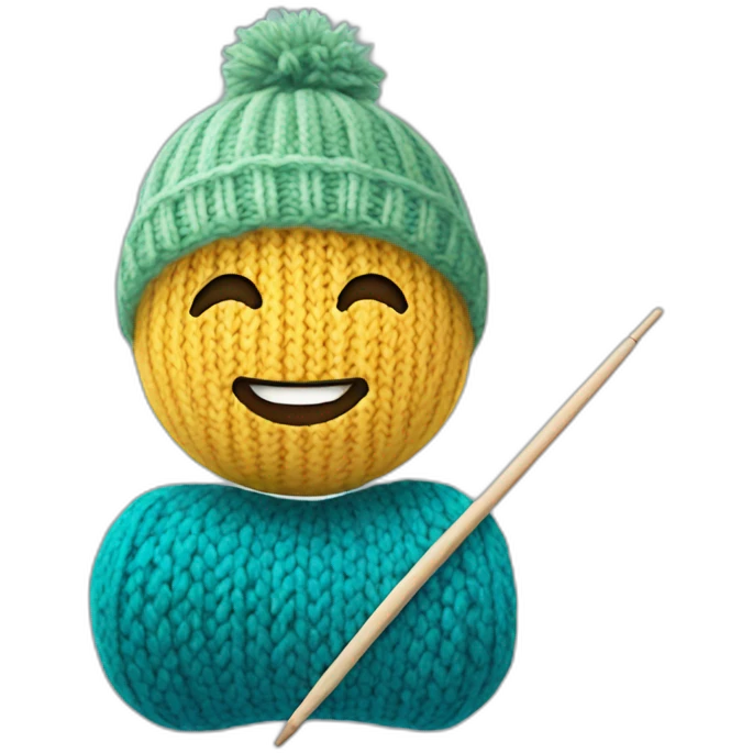 Knitting with knitting needles emoji