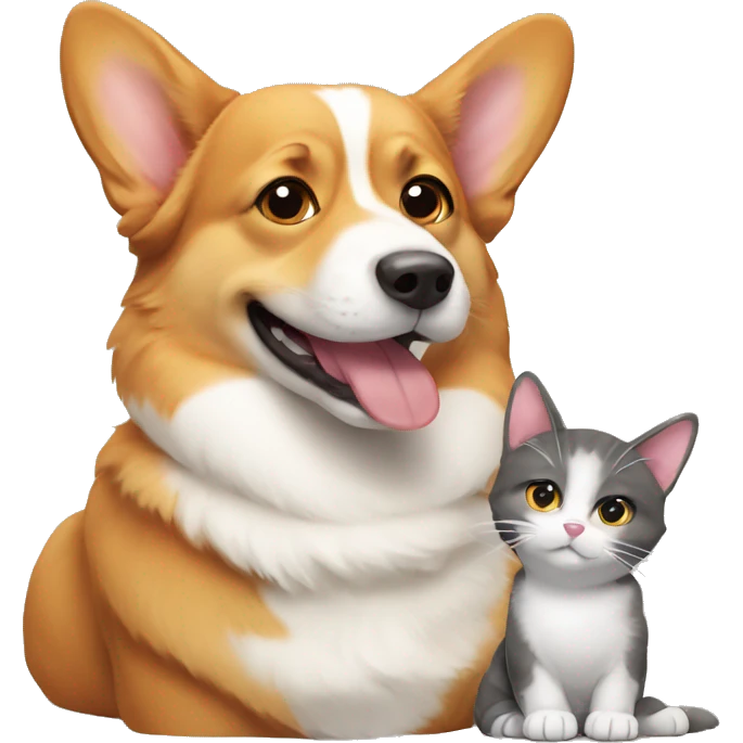 Corgi with cat emoji