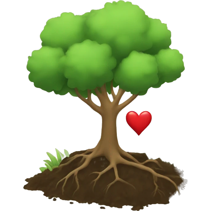 Planting Trees with heart emoji | AI Emoji Generator