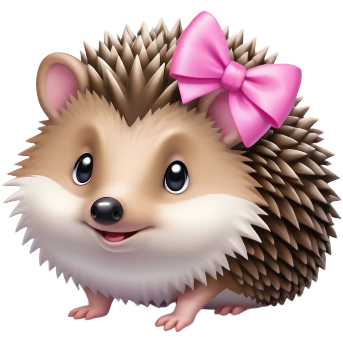 Hedgehog with pink bow in the snow emoji