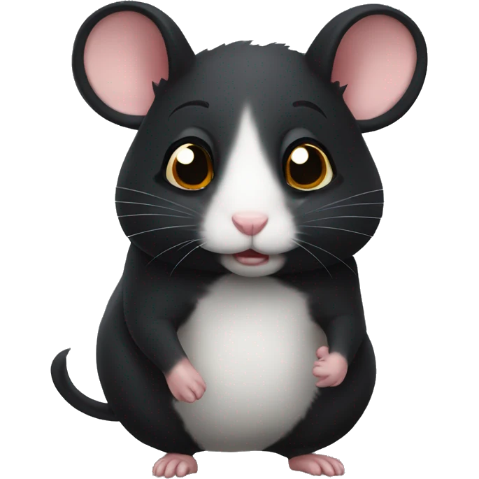 extremely dumb black hamster emoji