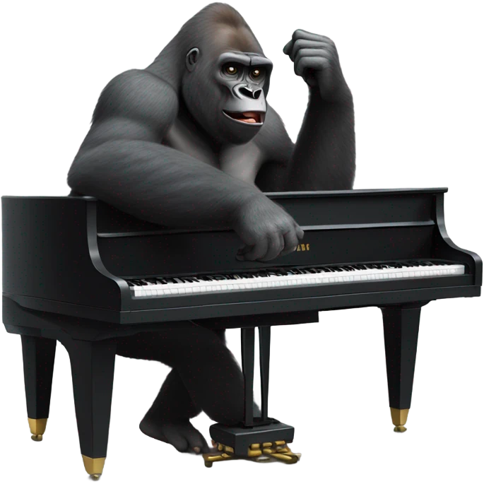 gorilla playing piano from Sing movie emoji