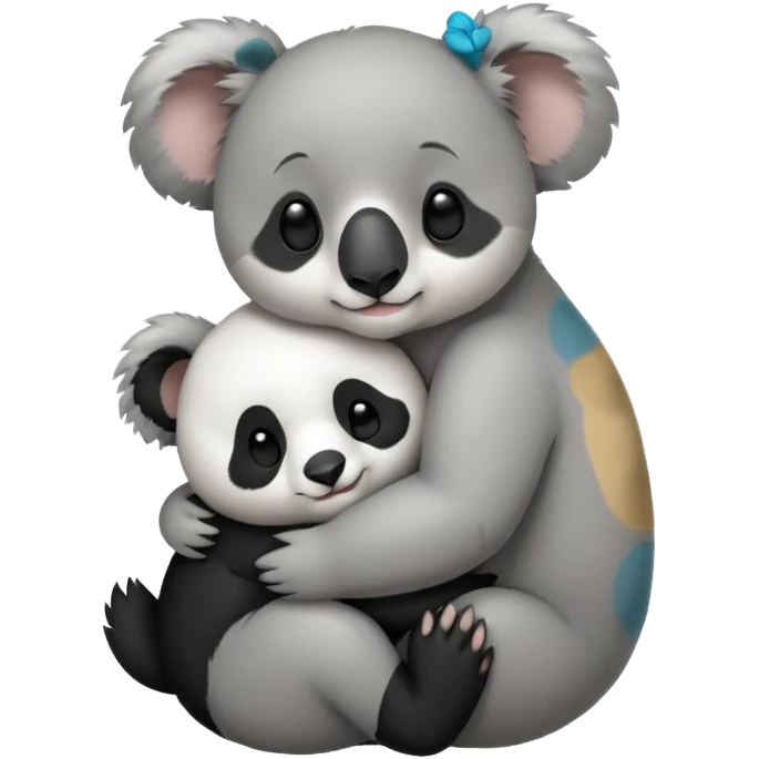 Big koala hugging small panda emoji