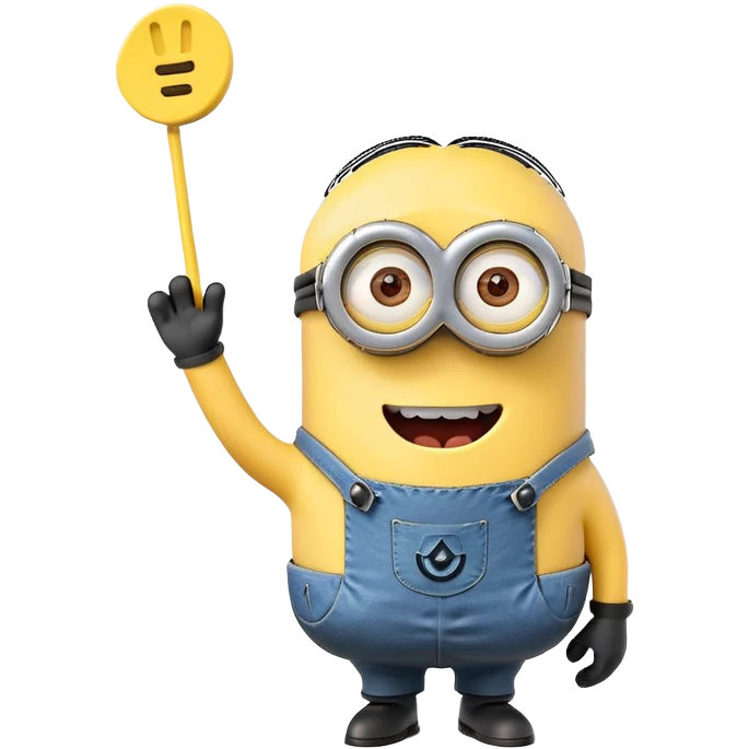 Minion character waving emoji
