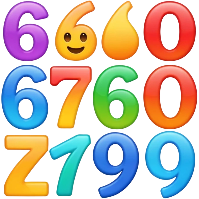 6 with 7 emoji