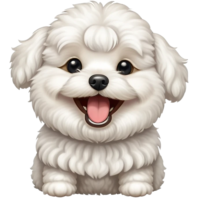 White maltipoo laughing emoji