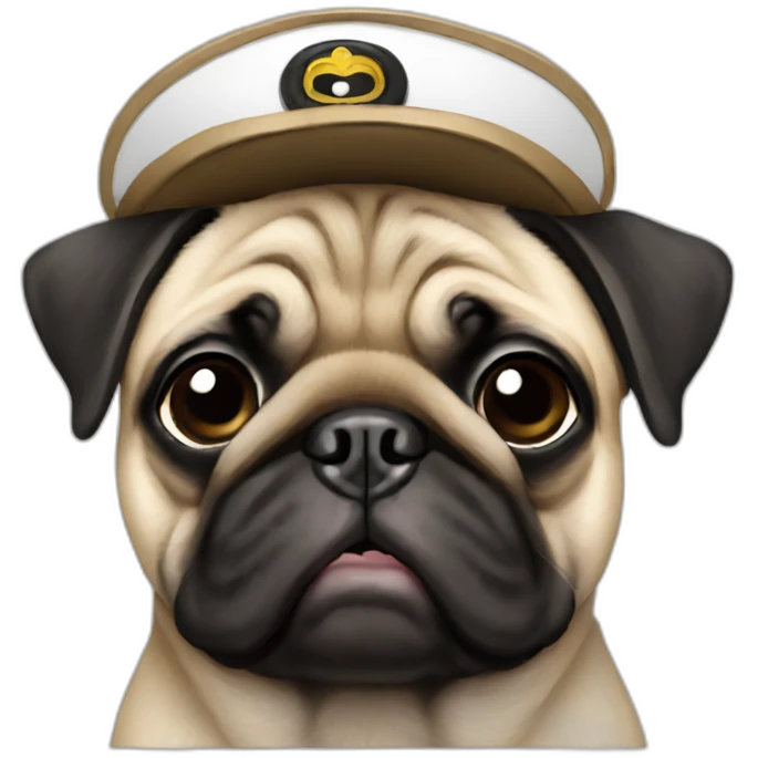 pug with pilot hat emoji
