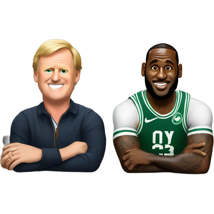 LeBron James sitting at a bar with Larry bird emoji