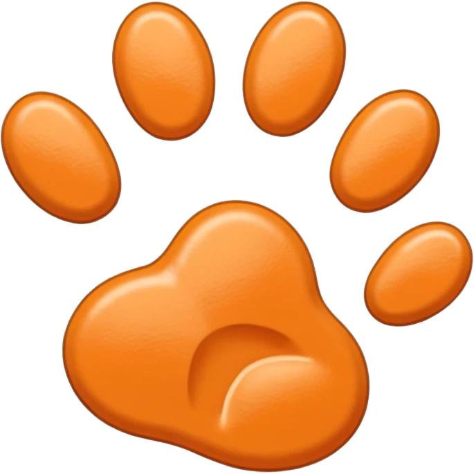 a very light pale pastel orange pawprint emoji
