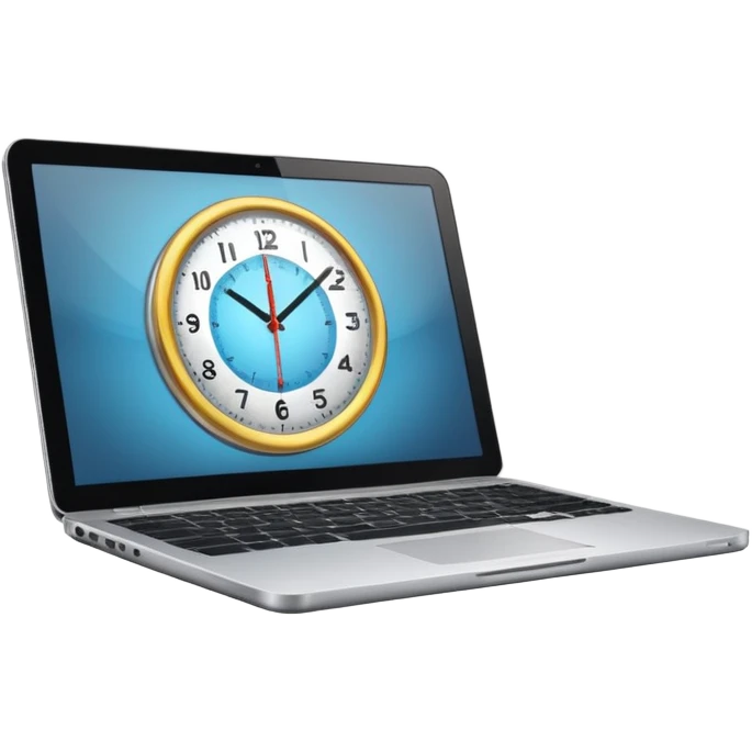 laptop with a clock above it emoji