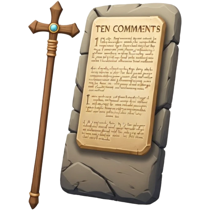 Ten commandments tablets and staff emoji