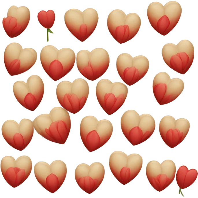 beige heart with tulips red emoji