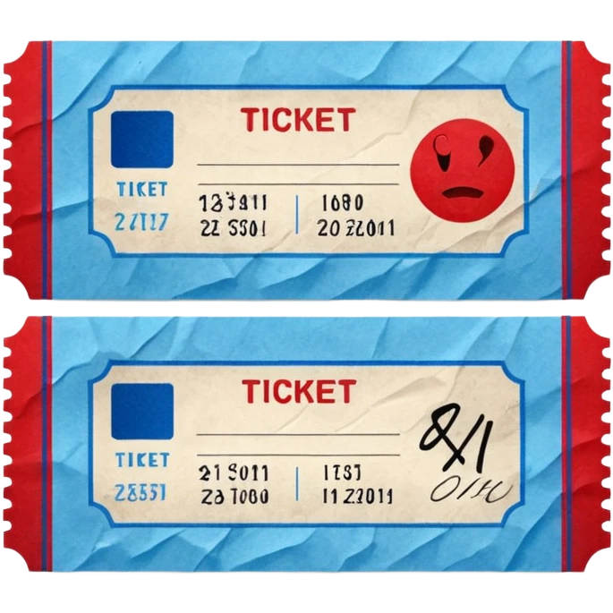 Signed ticket blue (#00A3E0) and red (#F9423A) emoji