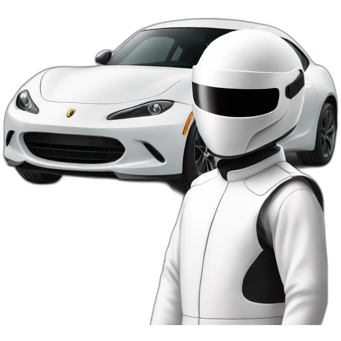 The stig looking at a car emoji