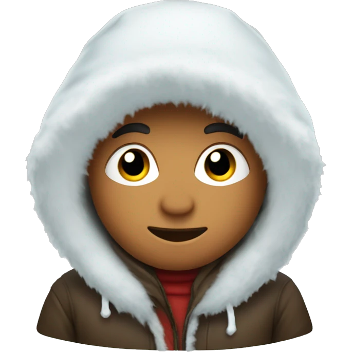 Eskimo in a hood covered with snow emoji