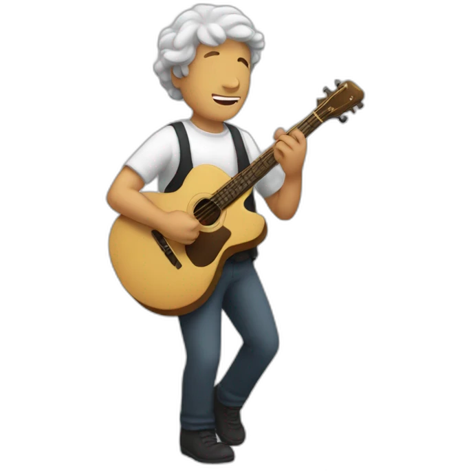 A white man is playing tar  emoji