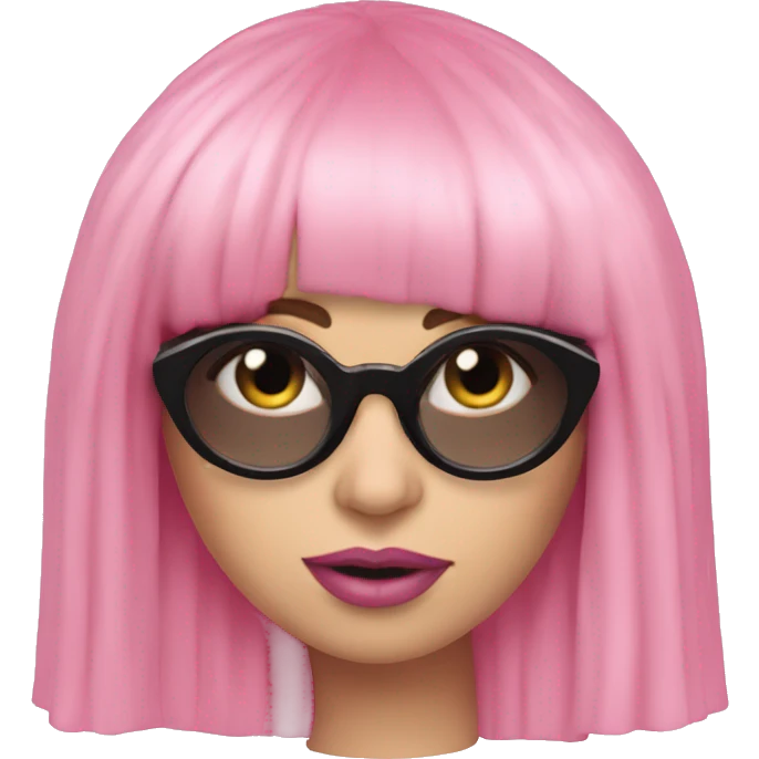 lady gaga cheveux rose flou emoji