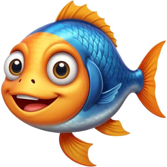 An sticker that’s a fish gooning emoji