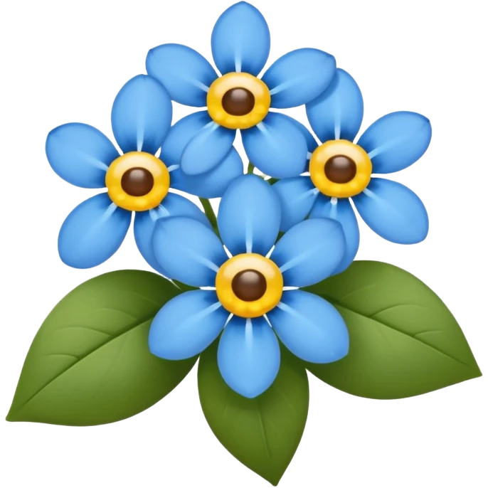 Незабудка квітка синього гольору 5 пелюстків та жовта серединка  emoji