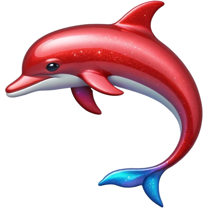 red glitter dolphin emoji