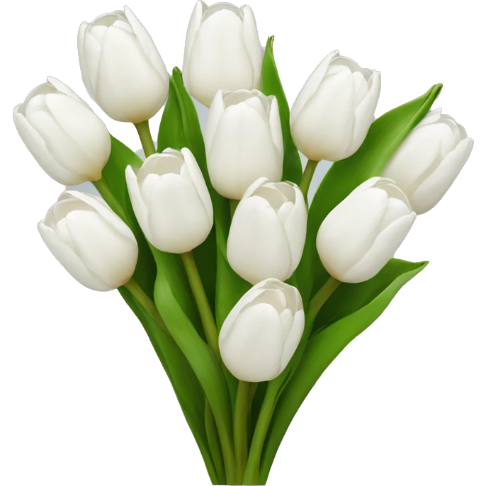 white tulip bouquet  emoji