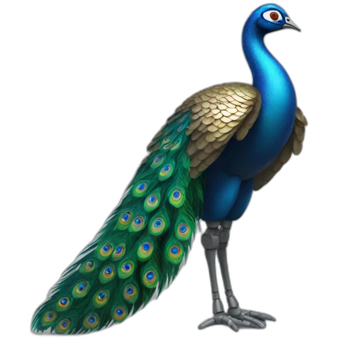 Robot peacock emoji